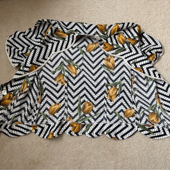 Vintage Italian Postfali floral striped top and elastic skirt set, sz 11 juniors - Picture 10 of 11